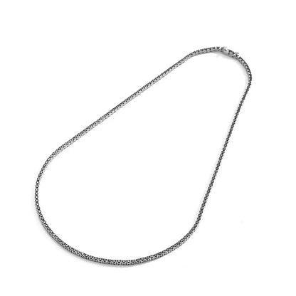NeeTim 2mm 3mm Black Moissanite Tennis Necklace s925 Sterling Silver with White Gold Plated Neck Chain Necklaces for Women Man