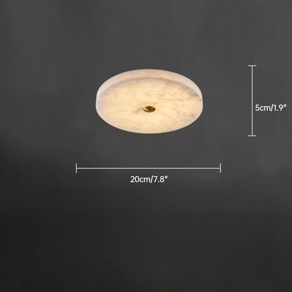 Simple LED round Natural Marble alabaster Ceiling Lamp Living Room Bedroom Corridor Circular Ultra-thin All-copper Wall Lamp