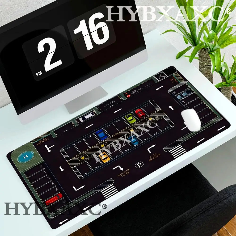 HYBXAXC Parking Lot Design Large gaming mouse pad Advanced desk mats rubber base Durable washable HD print oblong keyboard mat