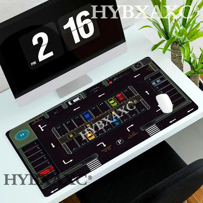 HYBXAXC Parking Lot Design Large gaming mouse pad Advanced desk mats rubber base Durable washable HD print oblong keyboard mat