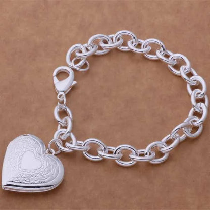 925 Sterling Silver Bracelet Heart High Quality Romance Chain For Woman Men Fashion Engagement Party Wedding Jewelry Gift