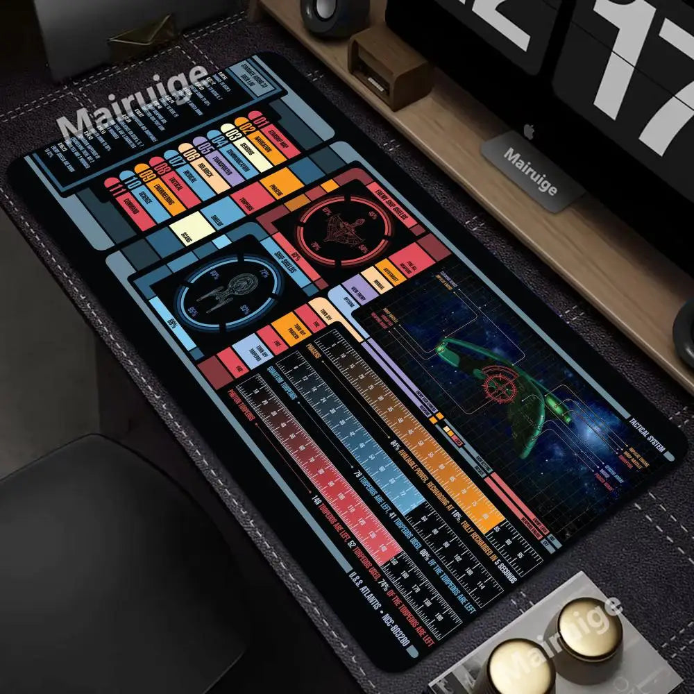 Starship Blueprint Pad Desk Pad Mouse Pad Gamer Computer Cabinet Star Trek Game Office Accessories Keyboard Anime Extended Large