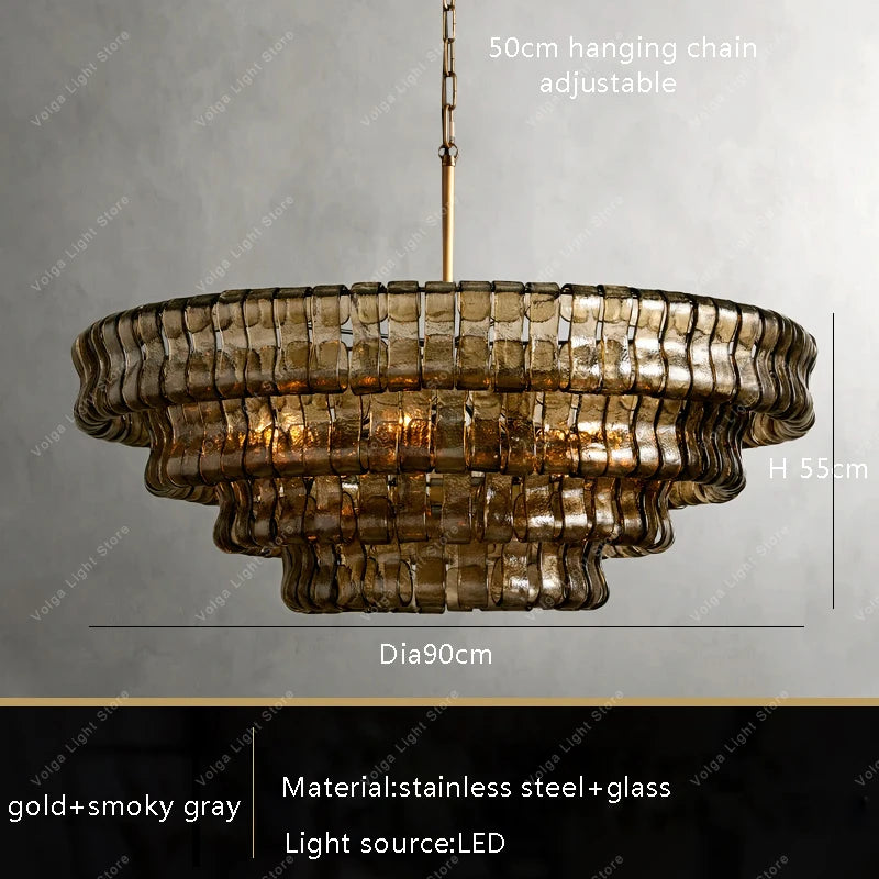 Glass Chandeliers Lights 2026 Classic Round Hanging Lamps for Ceiling Home Decoration Lighting Gold Lustres Lamparas De Teto