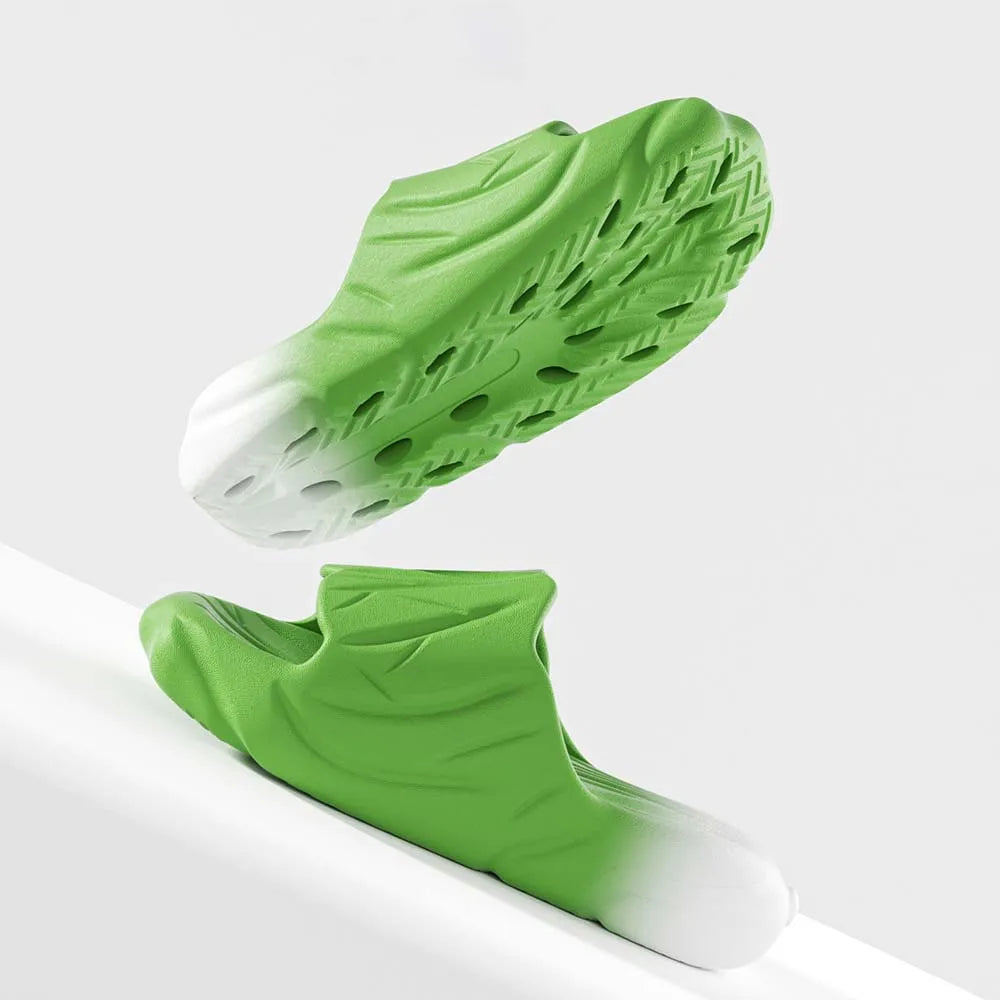 SHAJI Cute Cartoon Vegetable Cabbage Slides Unisex Couple Cloud Slippers EVA Thick Platform Cozy Non Slip Footwear Summer Indoor