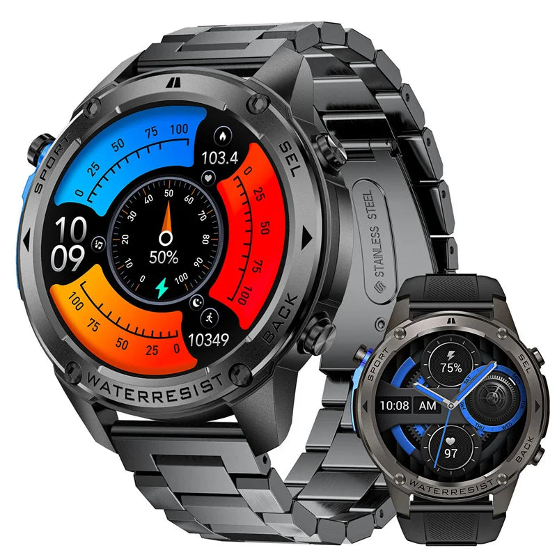 AMOLED Smart Watch DM56 Bluetooth Calling 500mAh Battery GPS Dual Band Satellite Outdoor Sports  Fitness Tracking Smartwatch