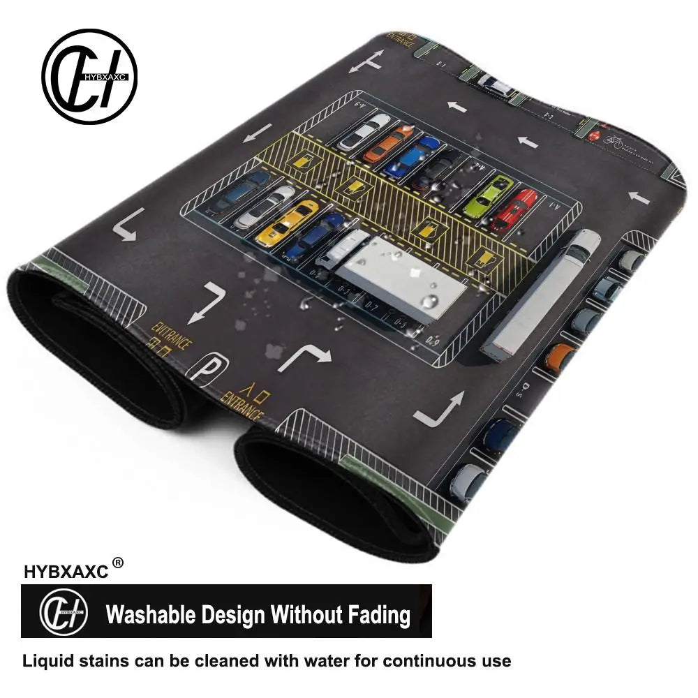 HYBXAXC Parking Lot Design Large gaming mouse pad Advanced desk mats rubber base Durable washable HD print oblong keyboard mat