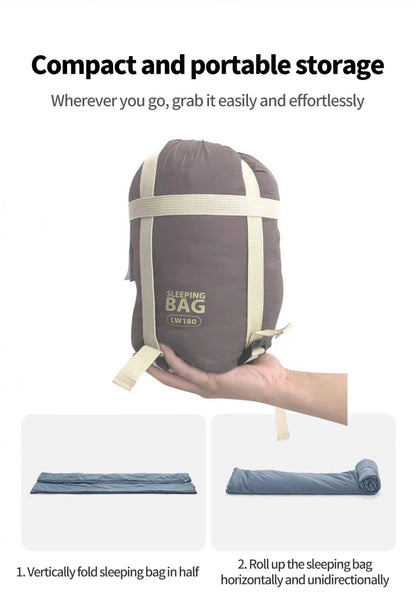 Outdoor Camping Ultralight Compact Adult Sleeping Bag Travel Washable Down Cotton Insulation Dirt-Resistant Portable Waterproof