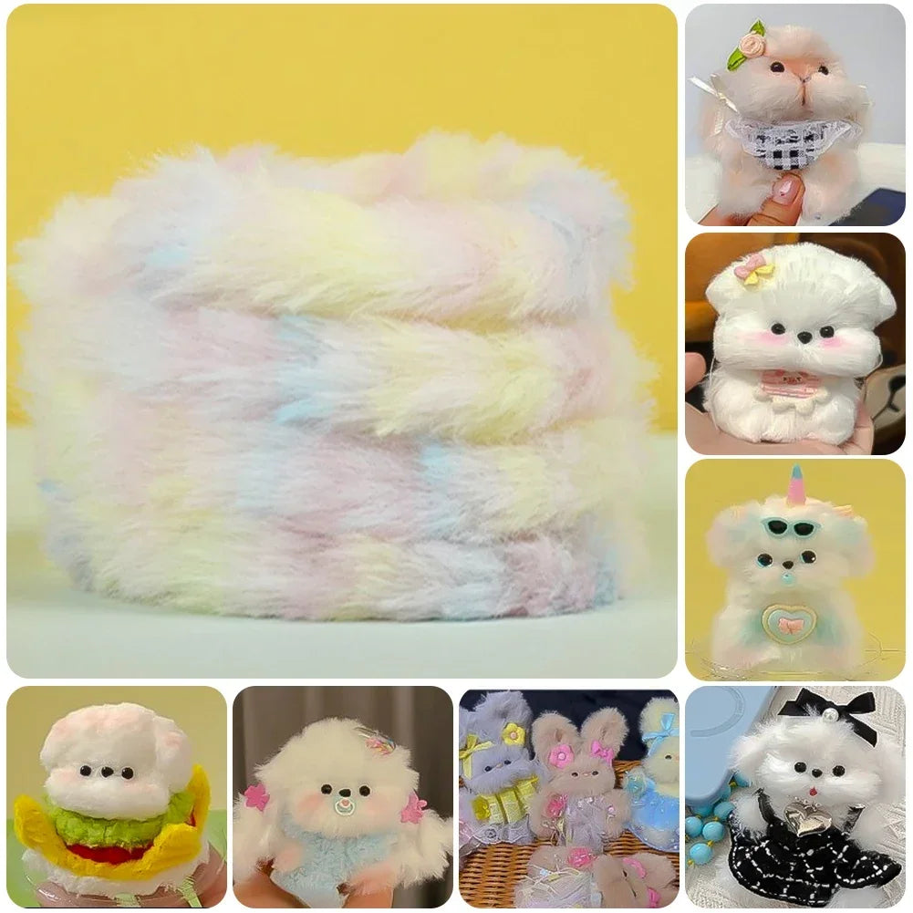 1m Plush Rabbit Hair Twisting Rod Color Fur Ribbon Tapes Rod DIY Gift Plush Twist Wire Stick Dog Toy Handmade Sewing Accessories