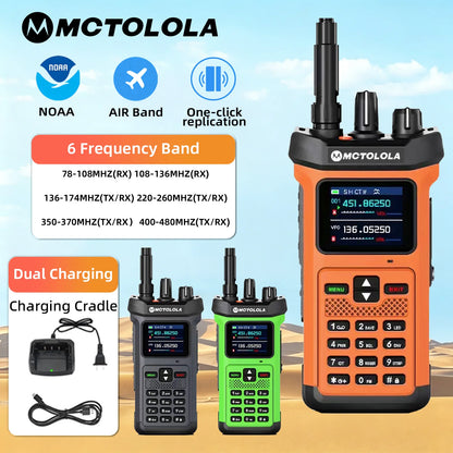 MOTOLOLA 1PCS 20W High Power Outdoor Intercom VHF UHF Dual Frequency Amateur Radio Flashlight High Charge Handheld Walkie Talkie