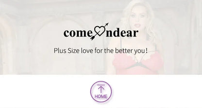 Comeondear Plus Size Crotch Open Bodysuits Red High Quality Lace Splicing Teddy With Underwire Sexy Jumpsuits Overalls for Women