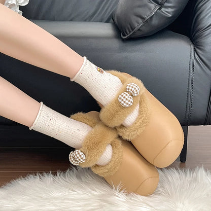 Lady Wearing Winter Casual Anti-slip Creative Cotton Shoes