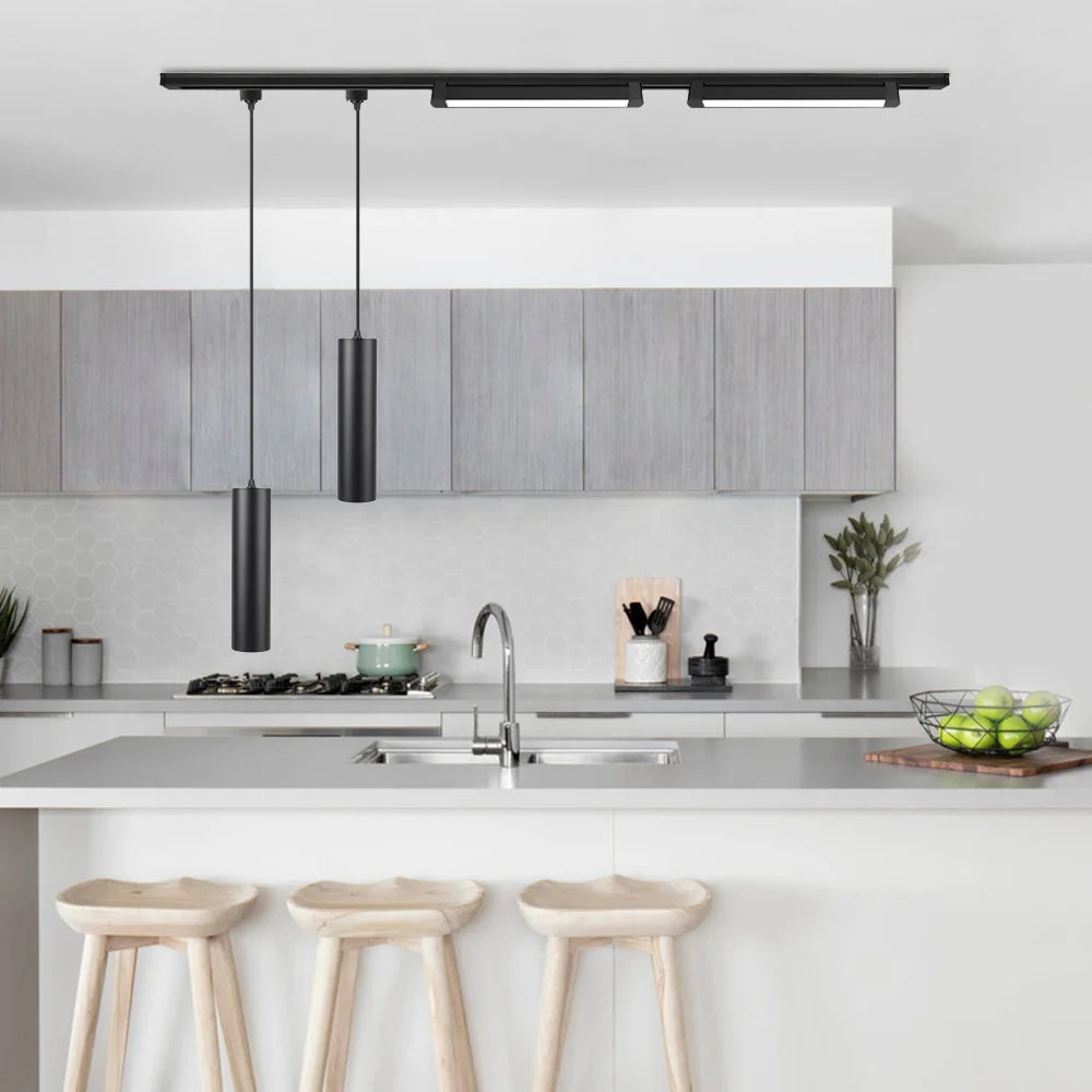 LED Track Pendant Lights 110-265V Chandelier Kitchen Led Ceiling Spotlight Dining Room Hanging Lamps For Living Room Home Decor