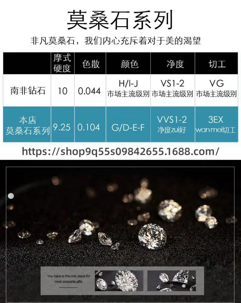 Women's Exaggerated Floral Head 3CT Moissanite Ring PT950 Platinum Band for Stylish Sparkling Party Engagement