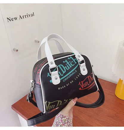 Women Bag Y2K Luxury Designer Handbag Shopping Crossbody Graffiti Purses PU Leather Shoulder Bags for Women