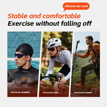 POLVCDG bone conduction swimming earphones IPX8 waterproof 32GB memory Bluetooth 5.4 silicone material 2025 new product x16