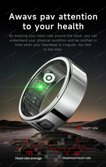 2026 Smart Ring with Display Screen and Touch, Wireless Charging, Health Manager, 5 ATM Waterproof For Men Women Rings R12 R11