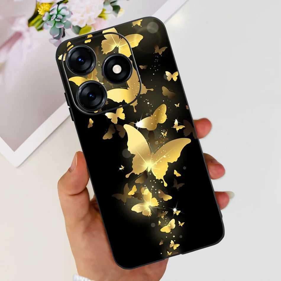 Phone Case For Tecno Spark 10 10C 2023 Fashion Flower Cat Butterfly Soft Silicone TPU Cases For Tecno Spark10 Spark10c KI5q KI5k
