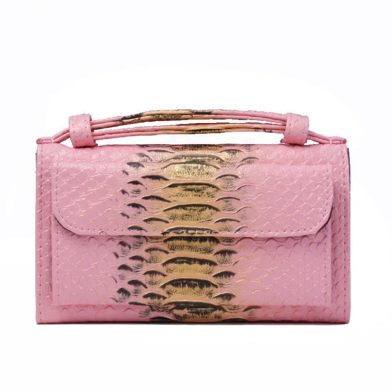 Luxury Snake Pattern Chain Flap Handbags Evening Clutches Crossbody Messenger Shoulder Bags Women Female Ladies Luxurious Purses
