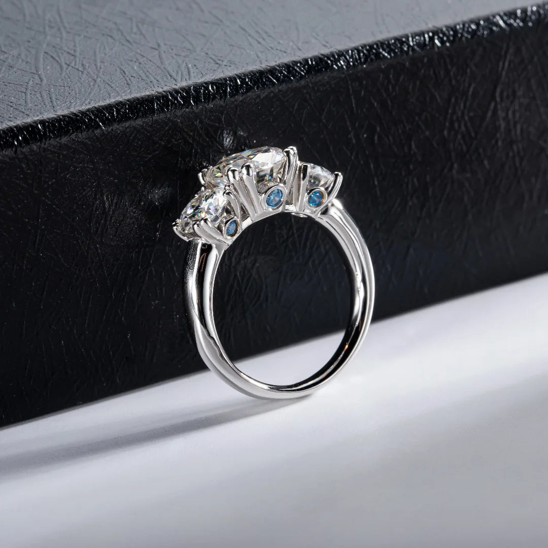 Carnica Luxury 925 Sterling Silver 5CT Real Moissanite Ring D Color Closed Band for Women GRA Diamond Wedding Jewelry Gift Hot
