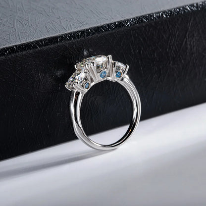 Carnica Luxury 925 Sterling Silver 5CT Real Moissanite Ring D Color Closed Band for Women GRA Diamond Wedding Jewelry Gift Hot