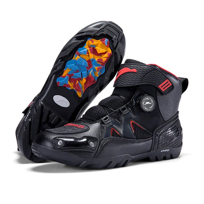 New Motorcycle Boots Men Breathable Anti Slip Wear-resistant Motos Ankle Length Shoes Motocross Motorcycle Riders Boot QK999
