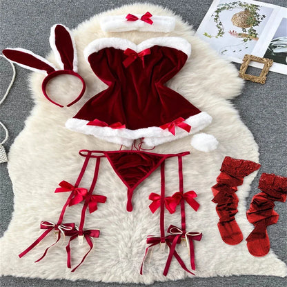Summer Girls Sexy Hot Sweet Transparent Suspender Mini Dress Women Elastic Waist And Backless Strap Lolita Pajamas Bubble Skirt