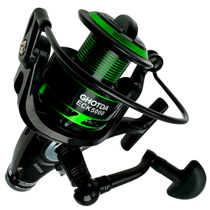 Carp Double Brake Design Spinning Fishing Reel Gear Ratio 5.2:1 High-speed with Dual Braking System Bass Travel Fishing Gear
