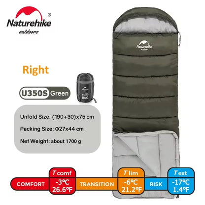 Naturehike Camping Sleeping Bag Ultralight Waterproof 4 Seasons Warm Envelope Type Sleeping Bag for Outdoor Hiking Backpacking