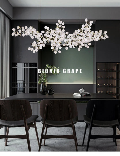 Nordic Luxury Grapes Bunch Hanging Chandelier Lamp for Dining Room Living Room Loft Villa Hotel Hall Decor Pendant Lights