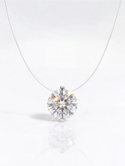 1-2CT Moissanite Diamond Classic Round Necklace For Women 925 Sterling Silver Anniversary Party High Quality Fine Jewelry