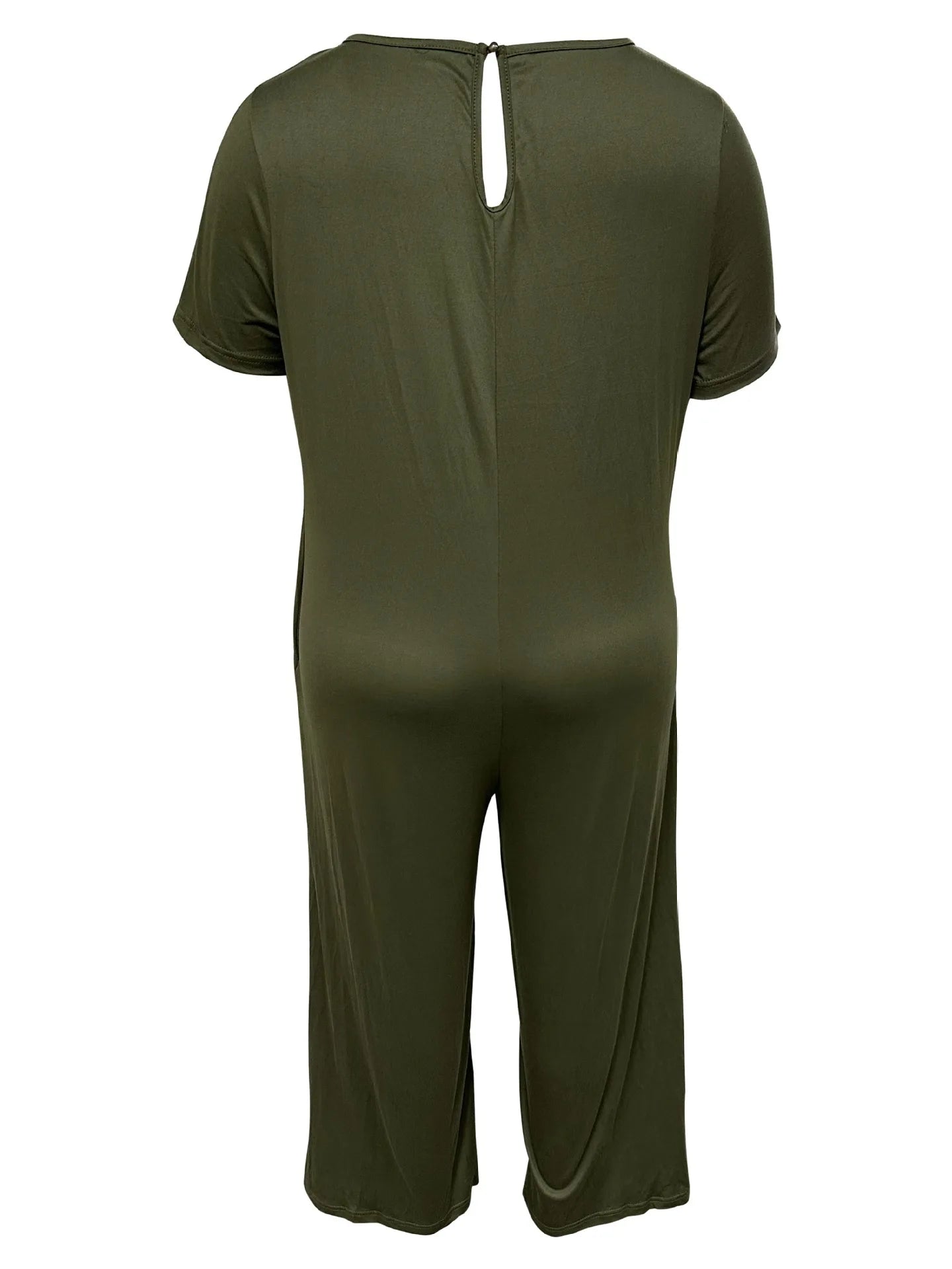 Plus Size 0XL-5XL Summer Rompers Overalls Women's Solid Color Jumpsuit with Pockets Casual Fashion Short Sleeve Jumpsuits