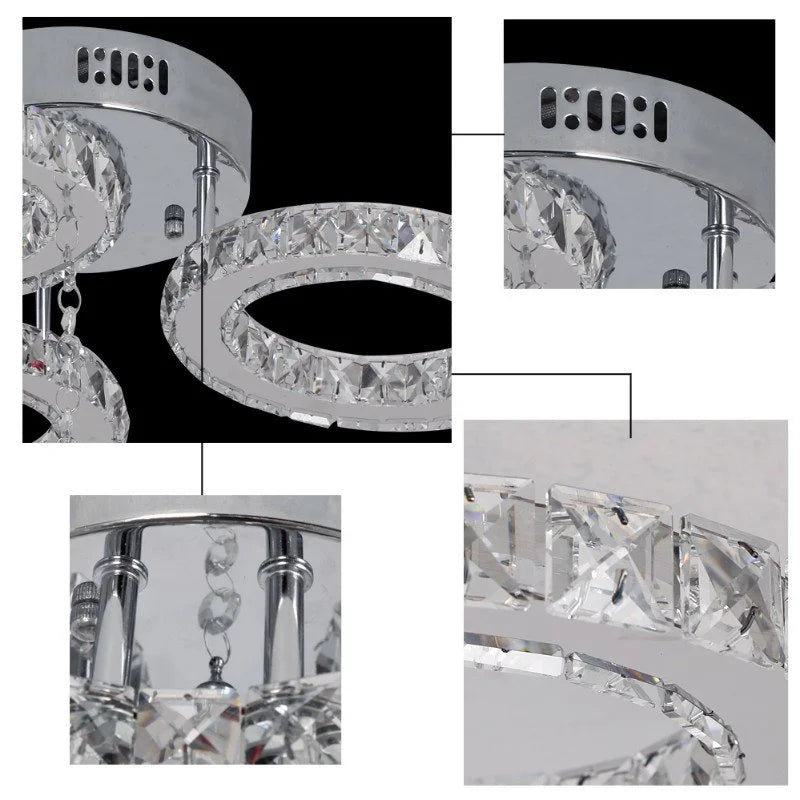 Modern Pendant Light Led Crystal Ring Ceiling Lamp Living Dining Room Chandelier Lustre Bedroom Luxury Home Decor Fixture Lumina