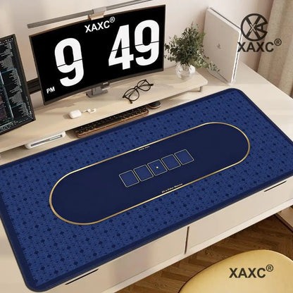 Texas Hold 'Em Poker Design Mouse Pad Desk Mat Gaming Mats Non-Slip Stitched Edge PC Accessories Keyboard Card Mat HYBXXC