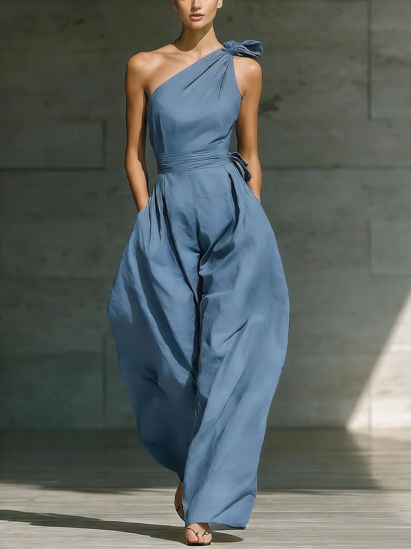 Fashion Sleeveless Jumpsuits For Woman 2026 Summer Casual One Shoulder One Piece Clothes Rompers High Quality Elegant