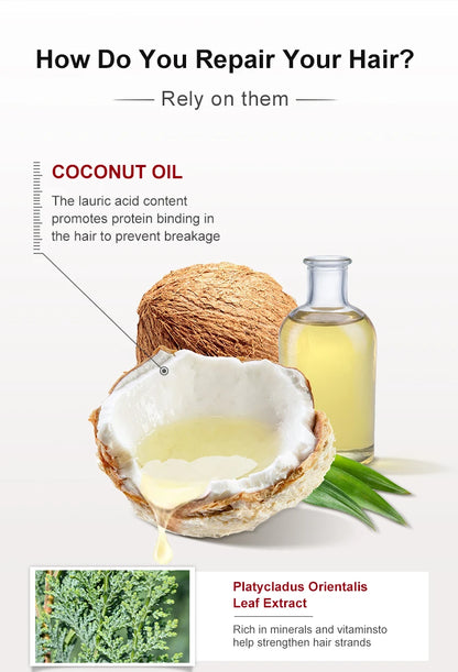PURC Argan Oil + Coconut Oil Hair Mask Nourishing Smoothing Repair Damaged Hair Shine Soft Hair Treatment Hair Care