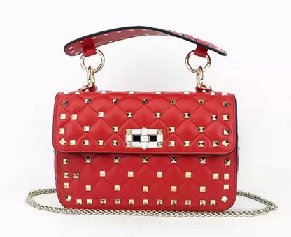 2026 New Fashion Women Sheepskin Leather Rivet Handbags Chain Bag Designer Shoulder Bags Luxury Woman Messenger Bags