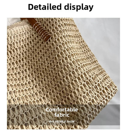Hand-woven Women's Shoulder Handbag Bohemian 2025 Summer Fashion Straw Beach Tote Bag Travel Shopper Weaving Shopping Bags