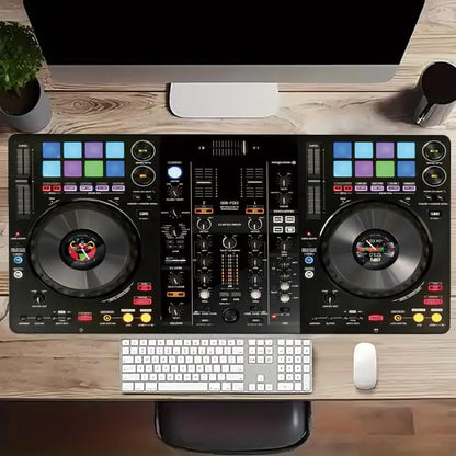 DJ Turntable Mixer Controller Music Pattern Print MousePad Large Gaming Mousepads Non-slip Laptop Tablet Mat PC Soft Pad Playmat