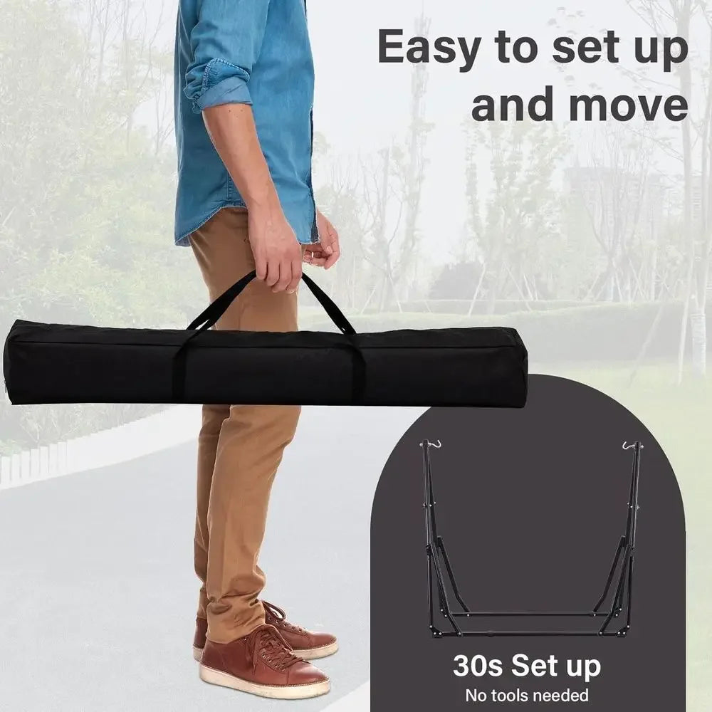 Portable Outdoor Hammock Swing Chair with Heavy Duty Stand, 480 lbs Capacity, Multifunctional, Gray