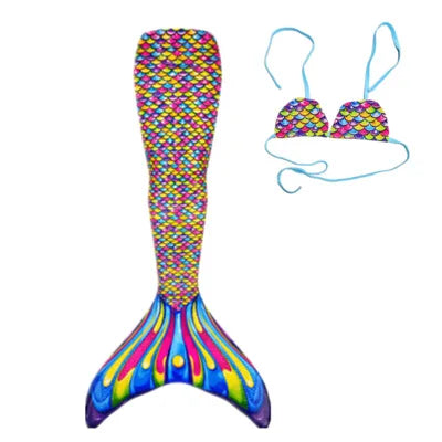 New Kids Adult Swimming Mermaid Tail Girl Mom Cosplay Mermaid Costume Children Party Gift Fantasy Swimsuit with Monofin Fin