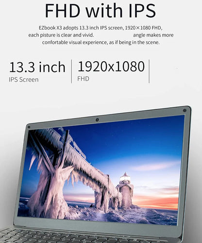 14.1 INCH 6GB RAM DDR3L 128GB ROM Windows 10 Laptop PC Intel Celeron N3450 with Docking Keyboard Dual Camera