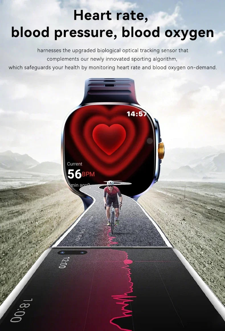 M99 5G Smartwatch: 2.4" AMOLED Screen, Rotating Camera, SIM & WiFi Support for Standalone Calls and Social Media.