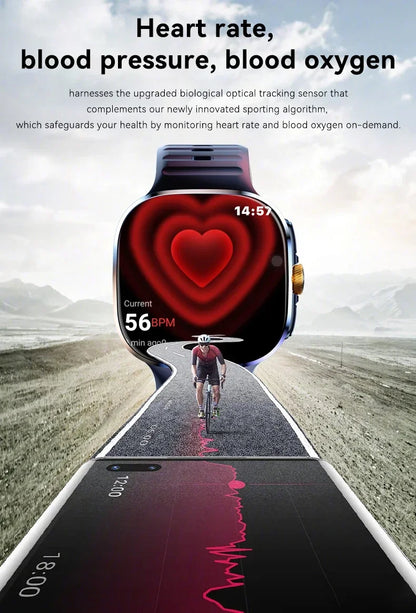 M99 5G Smartwatch: 2.4" AMOLED Screen, Rotating Camera, SIM & WiFi Support for Standalone Calls and Social Media.