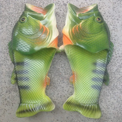 Funny Beach Slippers Unisex Men's Summer Slides Designer Unicorn Fish Slippers Boys Plus Size 31-47 Outdoor Flip Flops