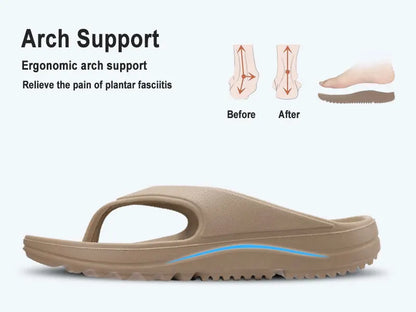 Shevalues Men's Orthopedic Sandals Fashion Couples Beach Flip Flop Summer Outdoor Soft Sandals With Arch Support Bathroom Slides