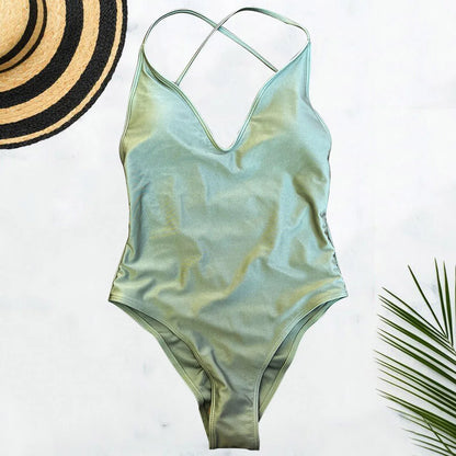 Solid One Piece Swimsuit Women Swimwear 2025 New Bikini Sexy Bodysuit Plus Size Bathing Suit Swimming Suit Maillot De Bain Femme