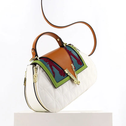 Luxury Women's Bag with V Ladies Leather Handbag Female Shoulder Bag Diamonds Crossbody Luxury Handbags Women Embroidery Bags