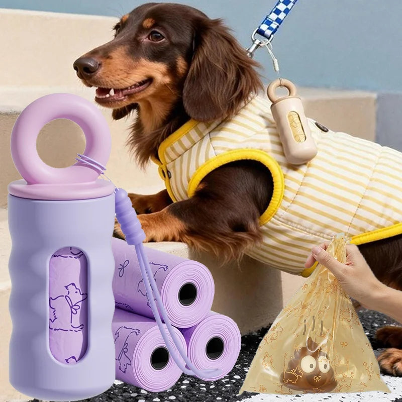 Portable Outdoor Dog Poop Bags Dispenser Stylish Pet Garbage Bags Dispenser for Dogs Cats Pet Cleaning Supplies Accessories