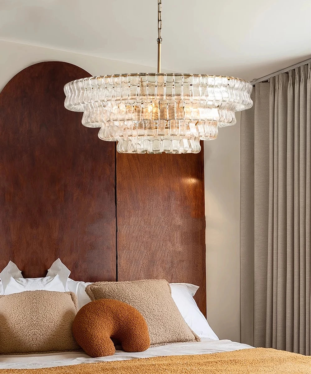 Glass Chandeliers Lights 2026 Classic Round Hanging Lamps for Ceiling Home Decoration Lighting Gold Lustres Lamparas De Teto
