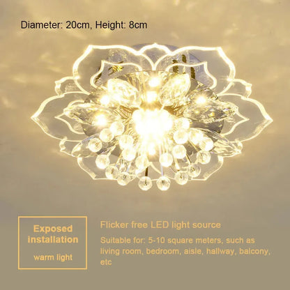 LED Lotus Glass Corridor Ceiling Lights porch Hallway Plastic Leaves Ceiling Lamps Living Room Balcony Ceiling fixtures